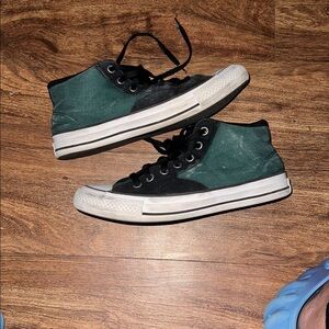 Green and Black High-Top Sneakers